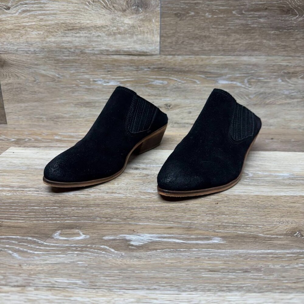 Frye Rubie Black Suede Mule Shoes Women's Size 7.5